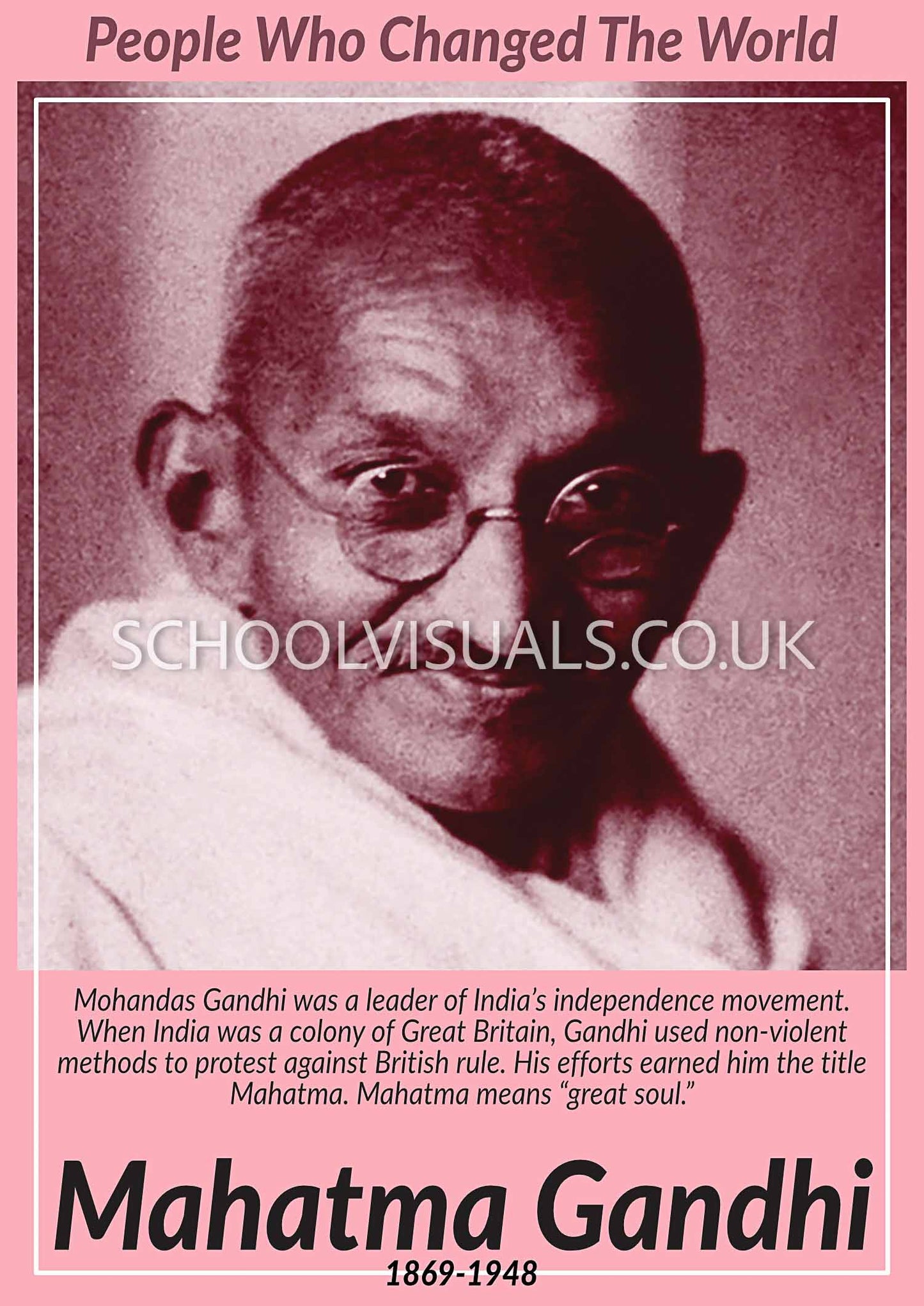 Mahatma Gandhi "People Who Changed The World" Poster