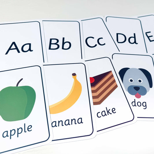 ALPHABET Phonics Cards 10x15cm laminated matt coated 350gsm paper