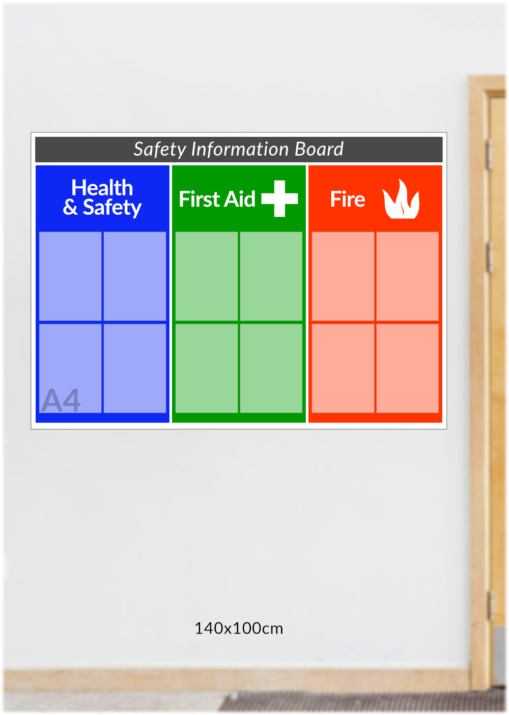 Safety Information Board noticeboard FOAMEX 5mm - 140x100cm