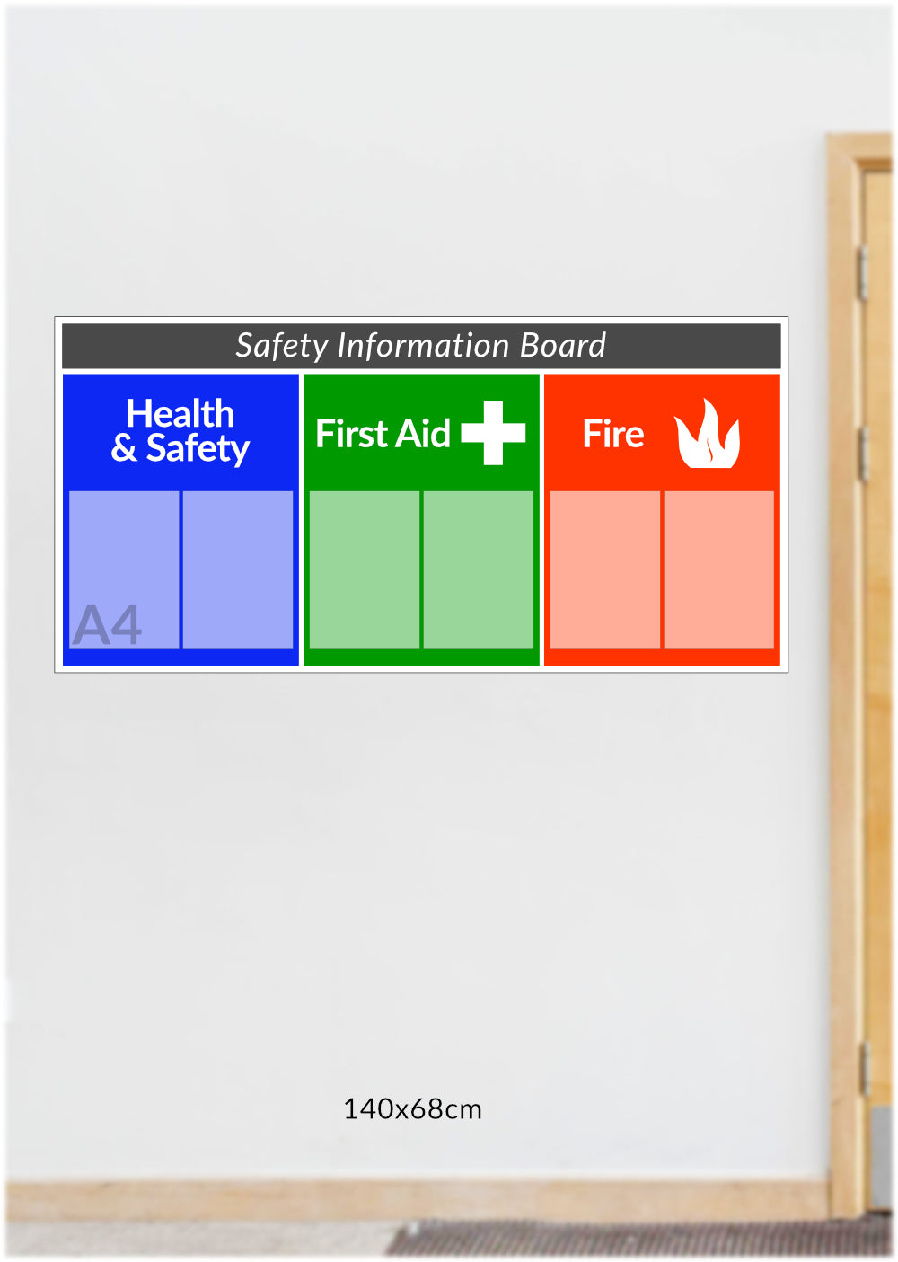 Safety Information Board noticeboard FOAMEX 5mm - 140x68cm