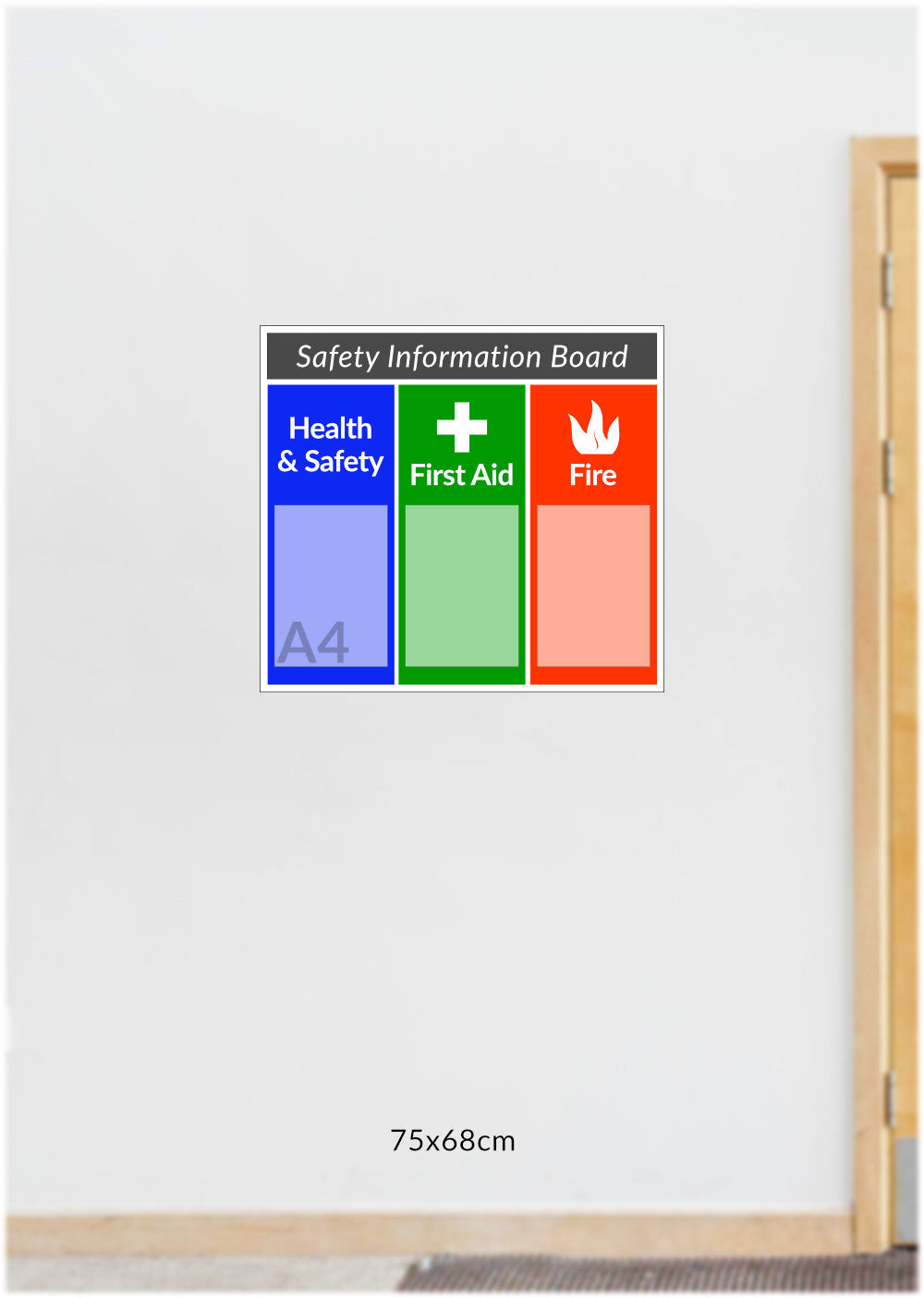 Safety Information Board noticeboard FOAMEX 5mm - 75x68cm