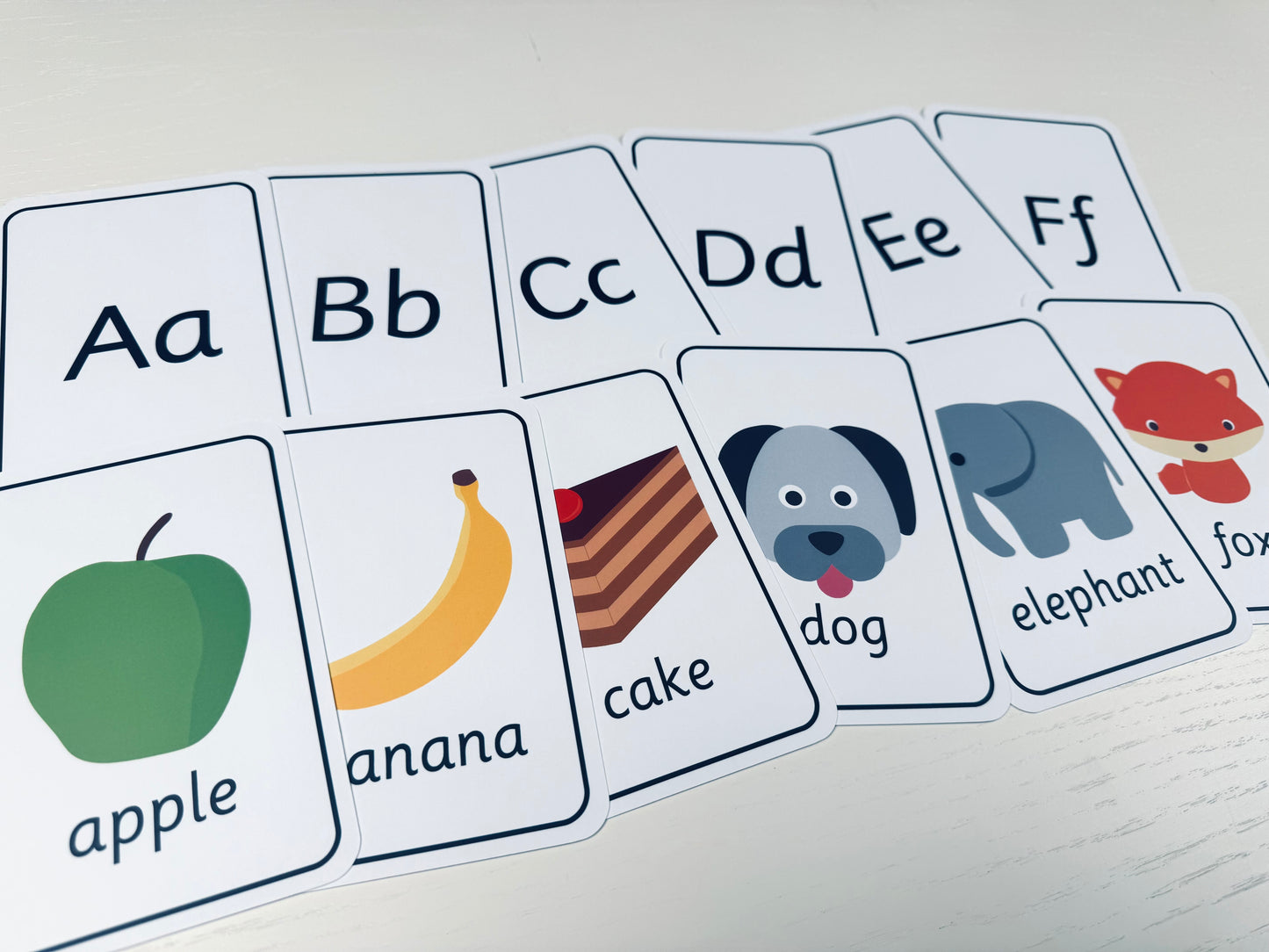 ALPHABET Phonics Cards 10x15cm laminated matt coated 350gsm paper