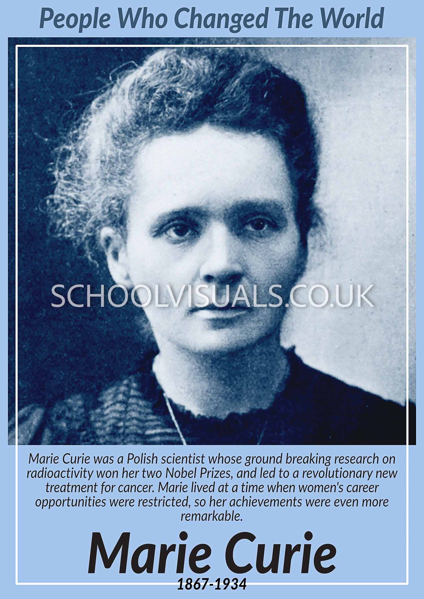 Marie Curie "People Who Changed The World" Poster