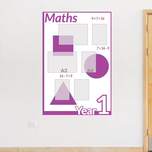 Maths Year 1 noticeboard 150x100cm Foamex 5mm