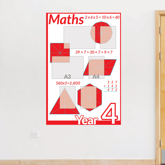 Maths Year 4 noticeboard 150x100cm Foamex 5mm