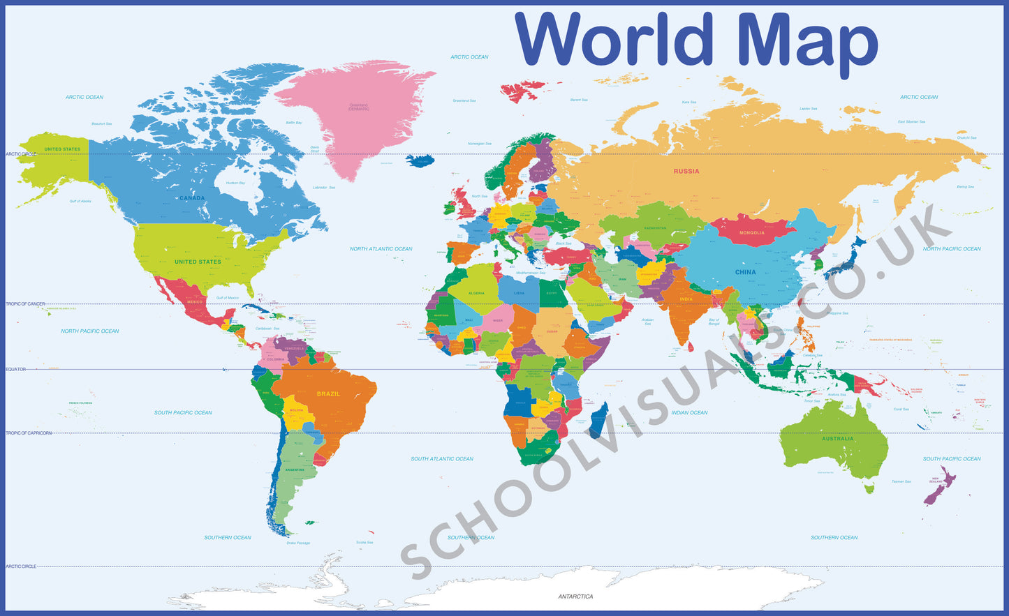 WORLD MAP board - FOAMEX 5mm