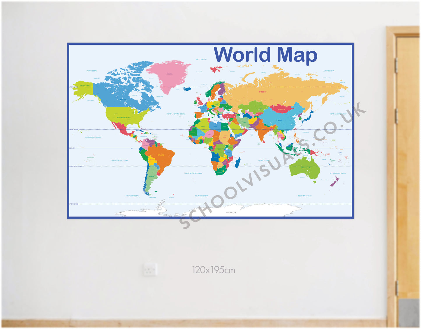 WORLD MAP board - FOAMEX 5mm