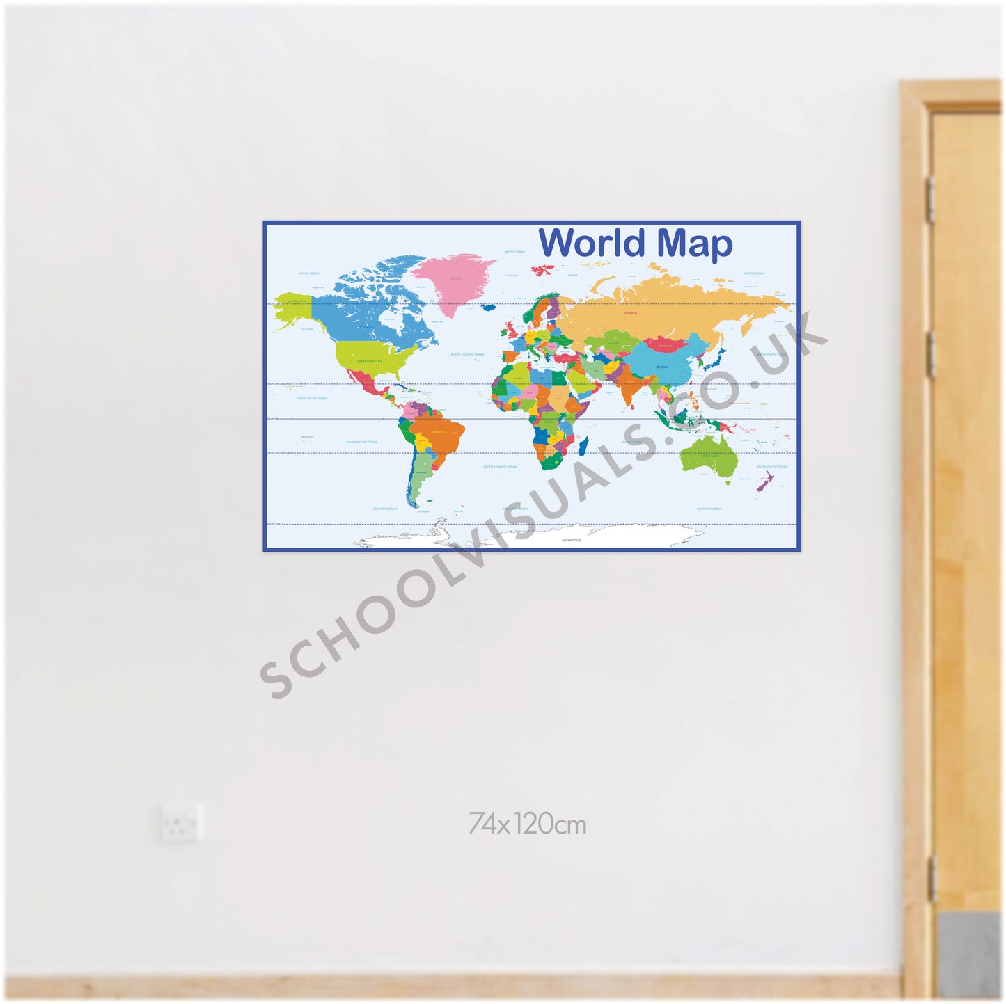 WORLD MAP board - FOAMEX 5mm