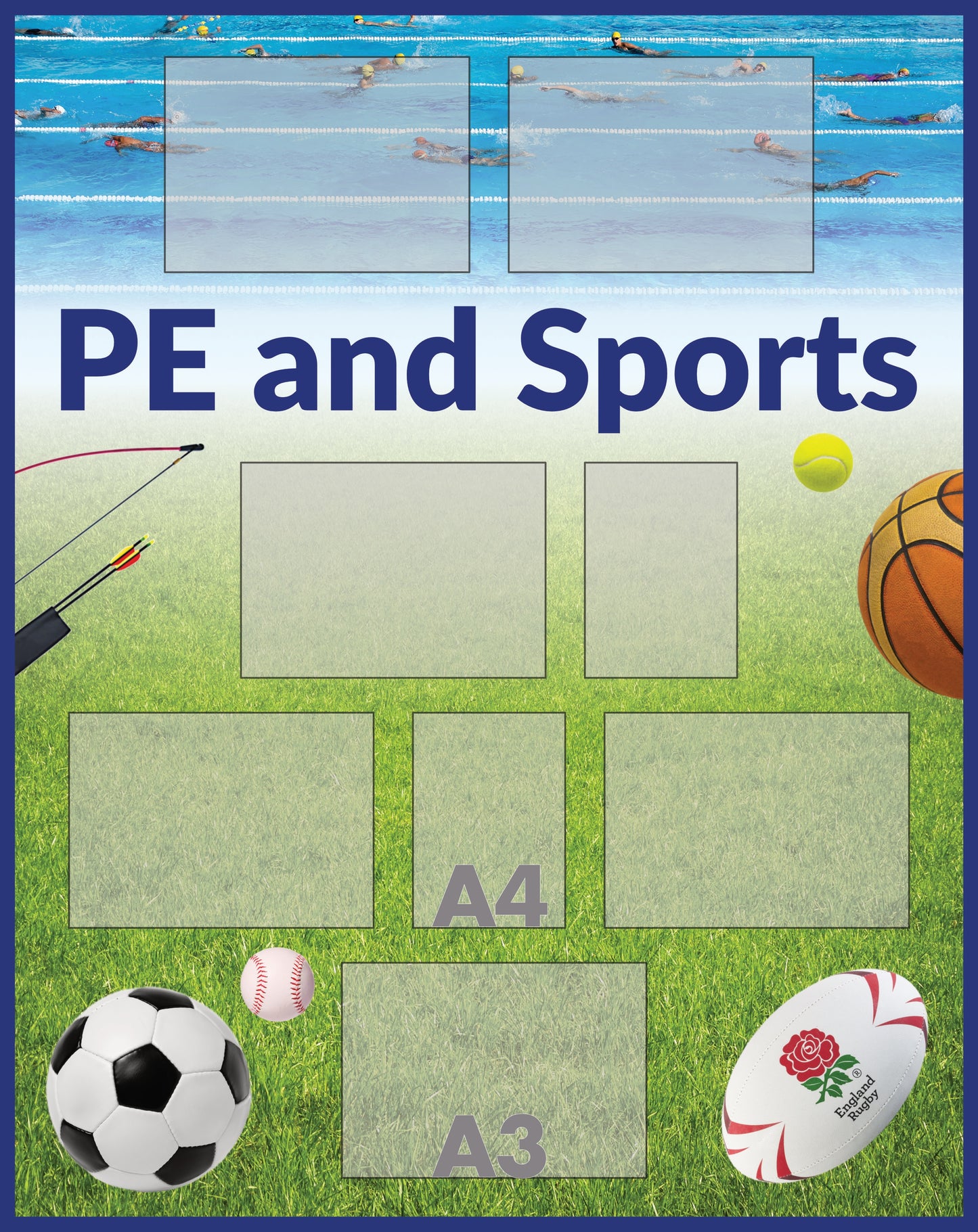 PE and Sports Noticeboard 135x170cm Foamex 5mm