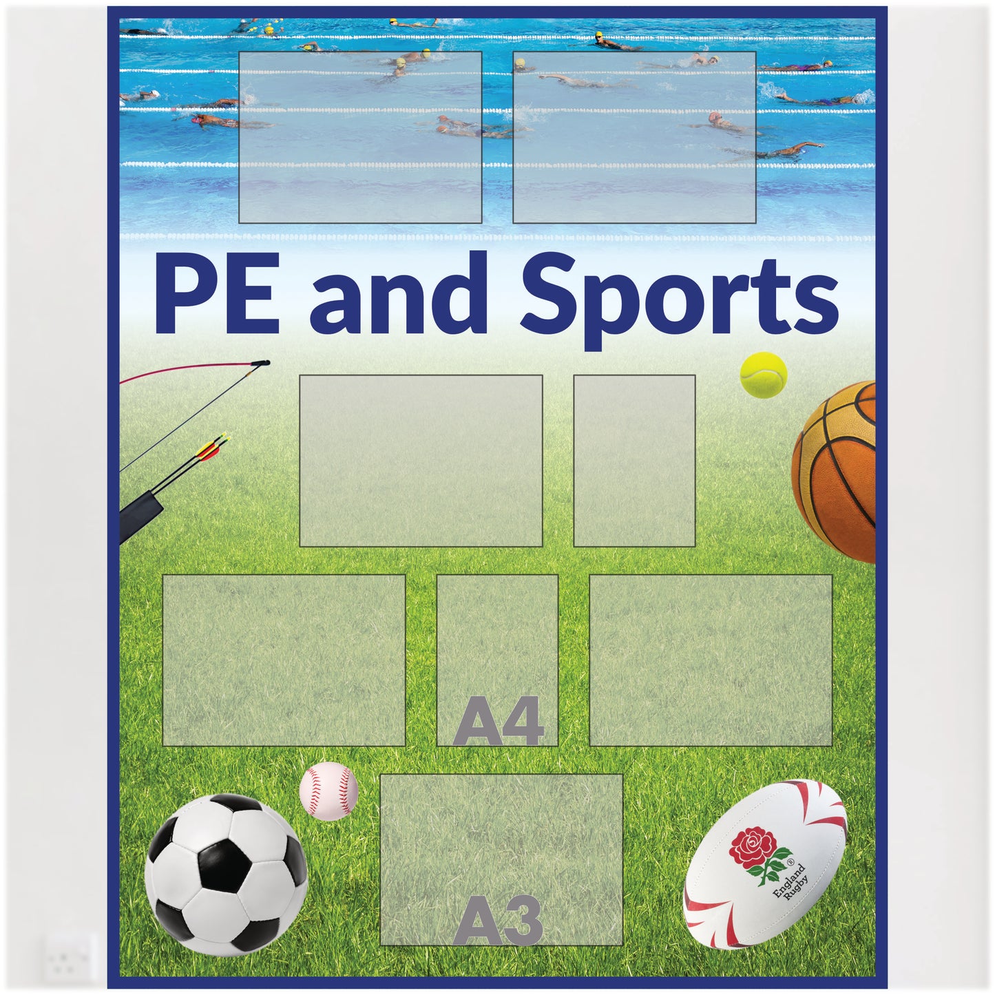 PE and Sports Noticeboard 135x170cm Foamex 5mm