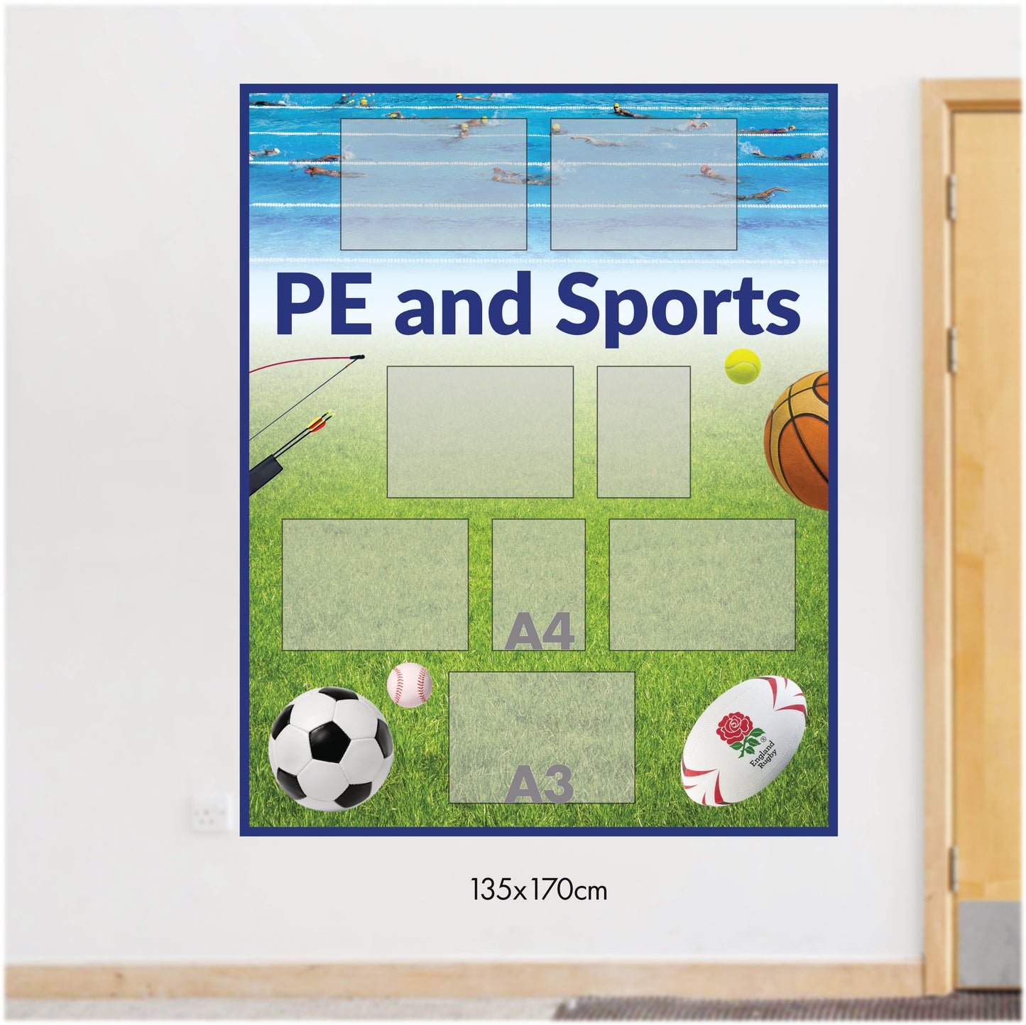 PE and Sports Noticeboard 135x170cm Foamex 5mm