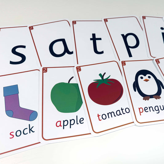 PHASE 2 Phonics Cards 10x15cm laminated matt coated 350gsm paper