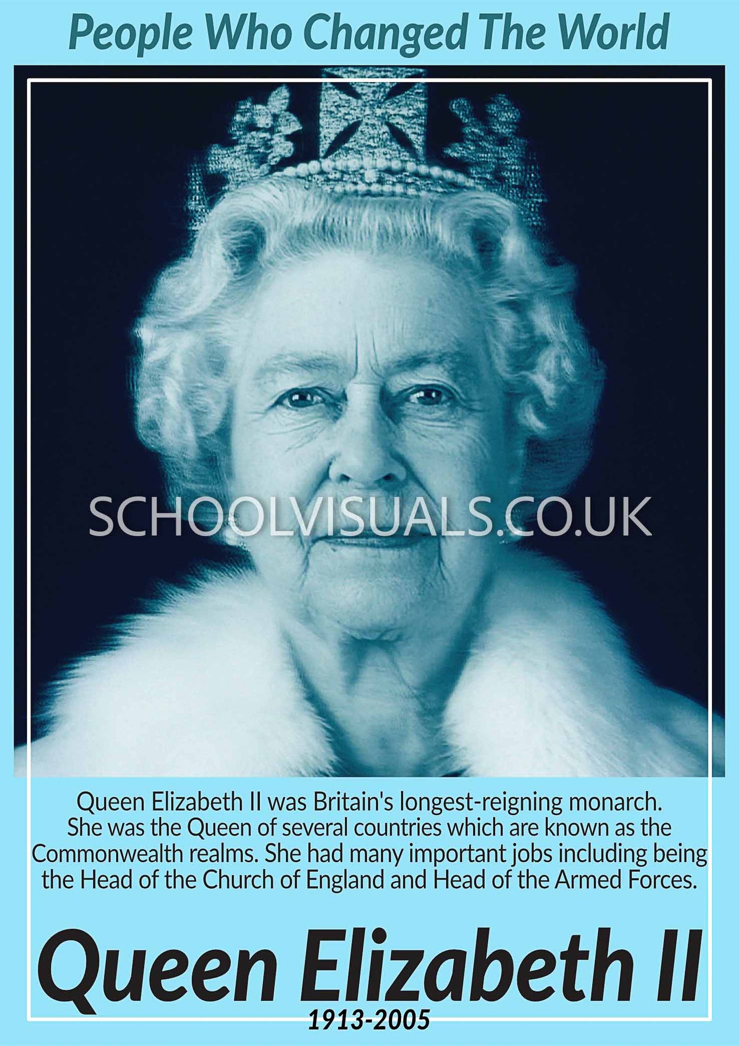 Queen Elizabeth Il "People Who Changed The World" Poster