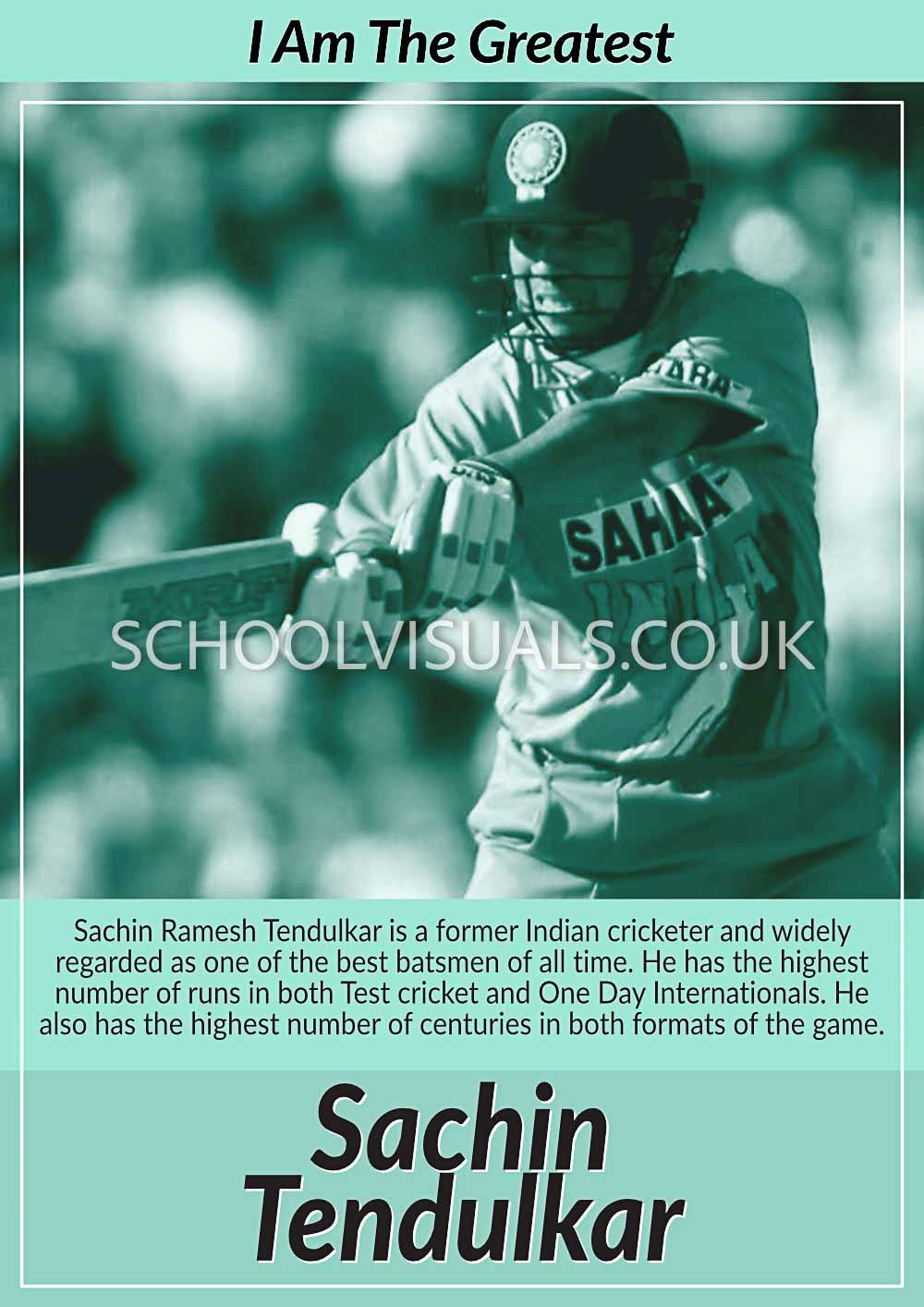 Sachin Tendulkar "I Am The Greatest" Poster