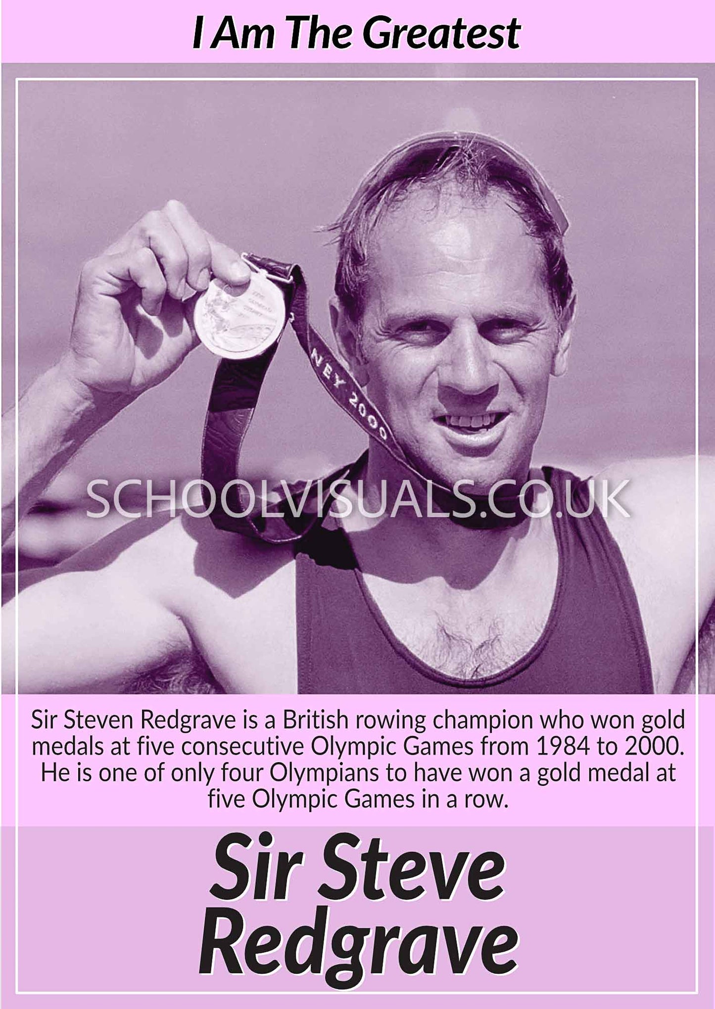 Sir Steve Redgrave "I Am The Greatest" Poster