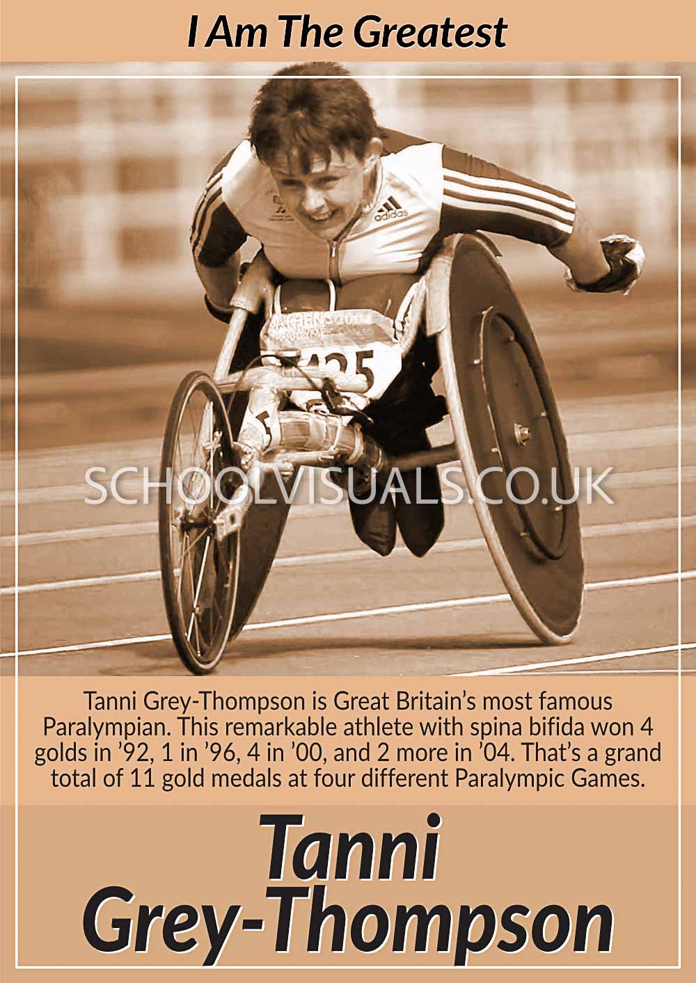 Tanni Grey-Thompson "I Am The Greatest" Poster