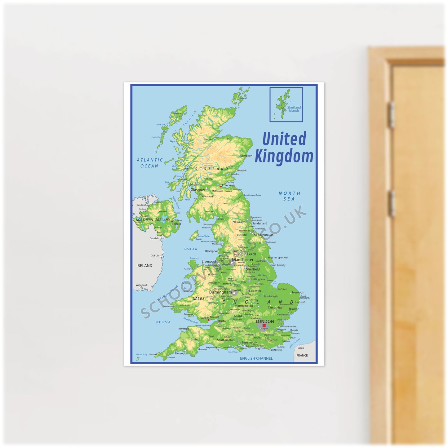 UK MAP - geographical map Poster