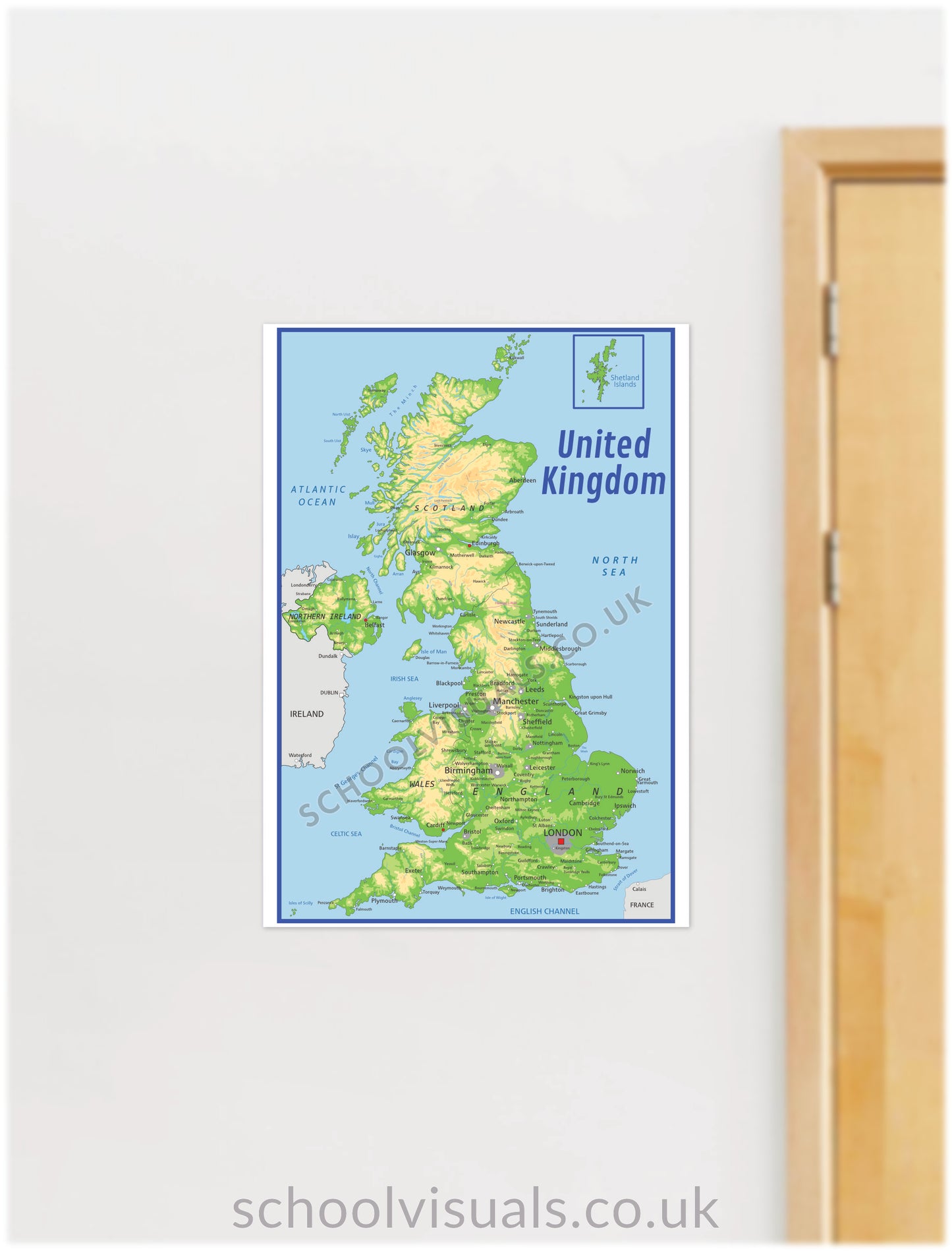 UK MAP - geographical map Poster